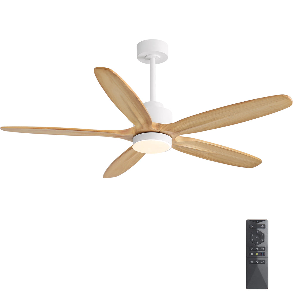 AirVora| 54" Wood Blades Ceiling Fan with Light