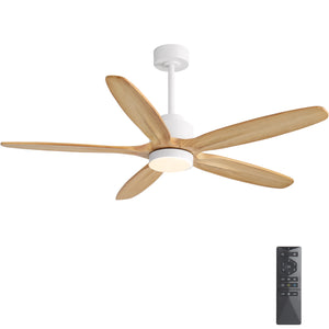 AirVora| 54" Wood Blades Ceiling Fan with Light