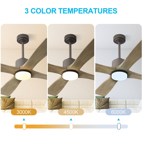 Serenity Air| 54" Wood Blades Ceiling Fan with Light