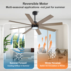 AeroFlow | 60" Wood Blades Ceiling Fan with Light