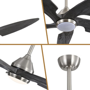 Carvo | 64’’ Wood Blades Ceiling Fan with Light
