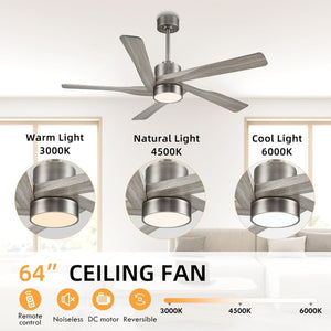 AeroGlow | 64" ABS Ceiling Fan with Light