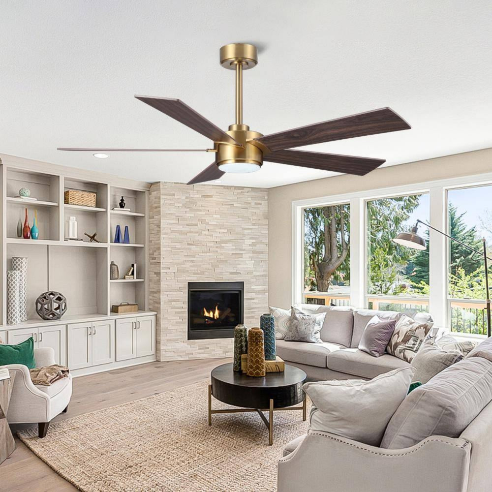 LumiWood | 54" Wood Blades Ceiling Fan with Light