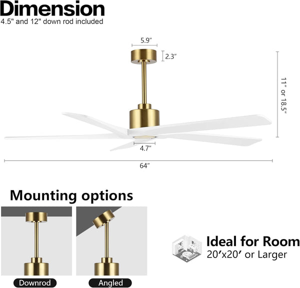 Zephyr Breeze | 64" Wood Blades Ceiling Fan