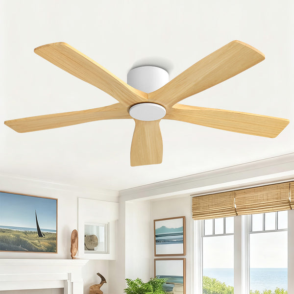 Serenity Air | 54" Flush Mount Wood 5 Blades Ceiling Fan