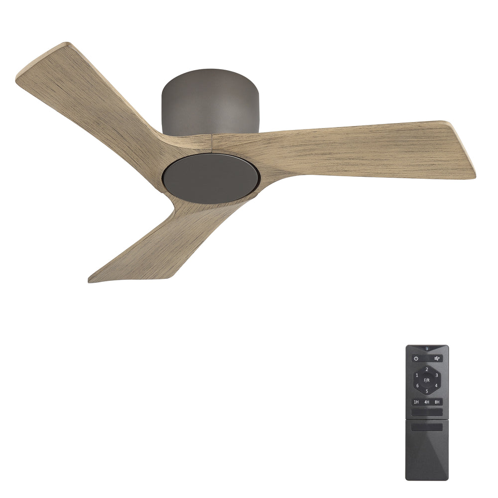 SkyLume | 36" Flush Mount Wood 3 Blades Ceiling Fan