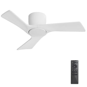 SkyLume | 36" Flush Mount Wood 3 Blades Ceiling Fan