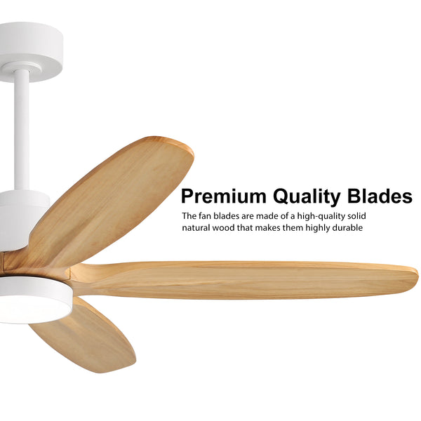 AirVora| 54" Wood Blades Ceiling Fan with Light