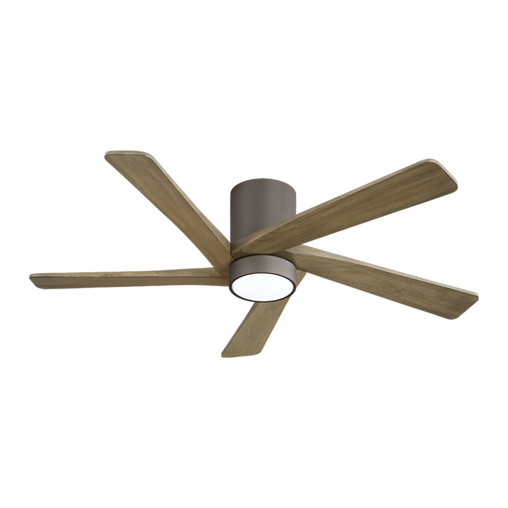 HaloAir | 54" Flush Mount Wood Blades Ceiling Fan With Light