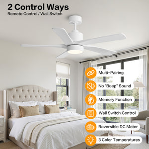 Zephyr Breeze | 48" Wood 5 Blades Ceiling Fan with Light