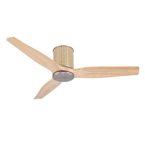 RattanLuxe | 48" Flush Mount Wood Blades Ceiling Fan