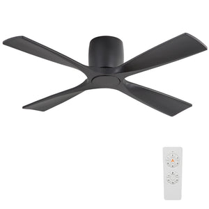 Whisora | 54" Flush Mount Wood 4 Blades Ceiling Fan