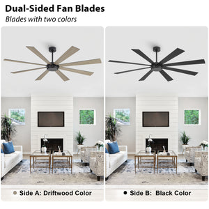Wallisgo | 72" Wood Blades Ceiling Fan