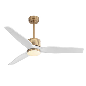 RattanLuxe | 52" Wood Blades Ceiling Fan with Light