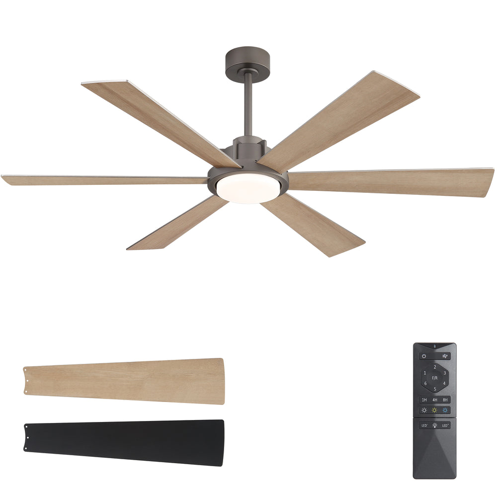 Velaris | 60"  6 Plywood Blades Ceiling Fan with Light