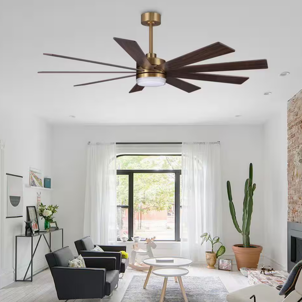 Solara | 64" Wood Ceiling Fan with Light