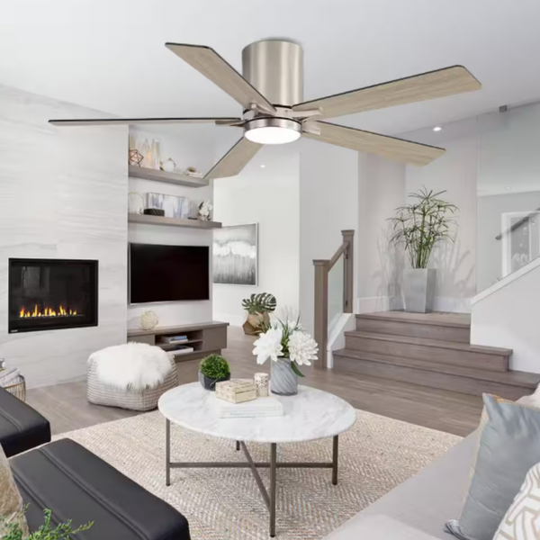 Lustra | 52’’ Flush Mount Wood Blades Ceiling Fan with Light