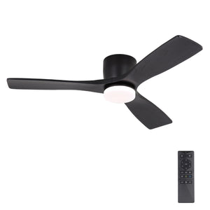 Calmo | 48’’ Flush Monut Wood Blades Ceiling Fan with Light