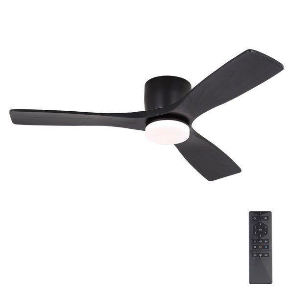 Calmo | 48’’ Flush Monut Wood Blades Ceiling Fan with Light