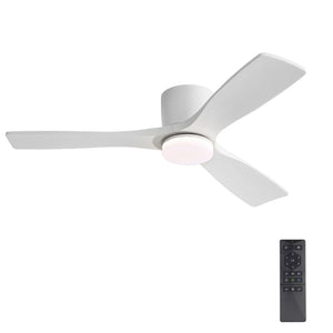 Calmo | 48’’ Flush Monut Wood Blades Ceiling Fan with Light