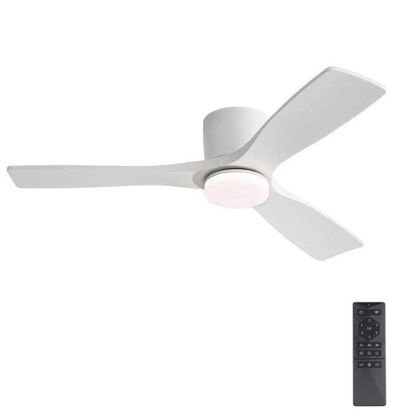 Calmo | 48’’ Flush Monut Wood Blades Ceiling Fan with Light