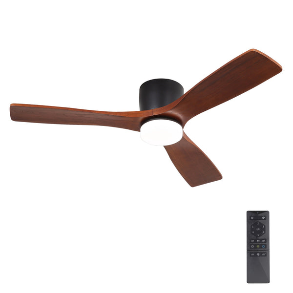 Calmo | 48’’ Flush Monut Wood Blades Ceiling Fan with Light