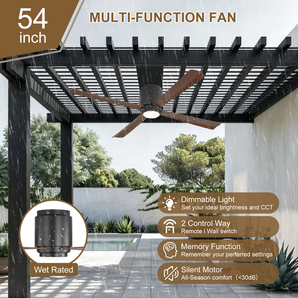 Coolynx | 54" Wet-Rated Ceiling Fan with Light