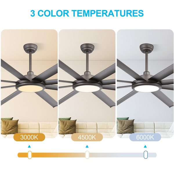 SkySpan | 64" Aluminum Blades Ceiling Fan with Light
