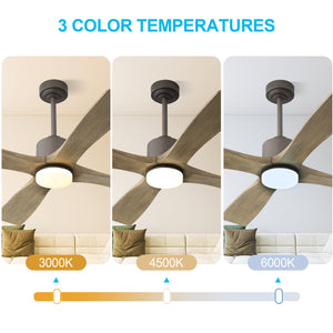 Serenity Air| 54" Wood Blades Ceiling Fan with Light