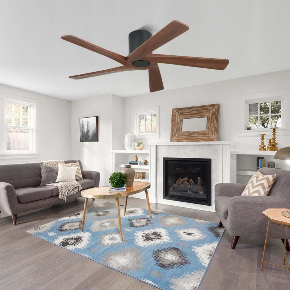 HaloAir | 48" Flush Mount Wood Blades Ceiling Fan