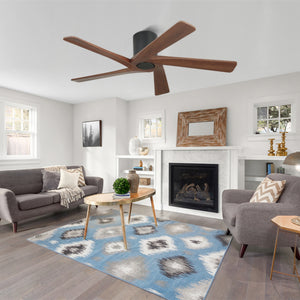 HaloAir | 48" Flush Mount Wood Blades Ceiling Fan