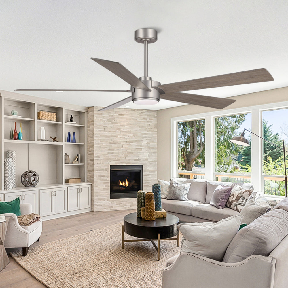 LumiWood | 64" Wood Blades Ceiling Fan with Light
