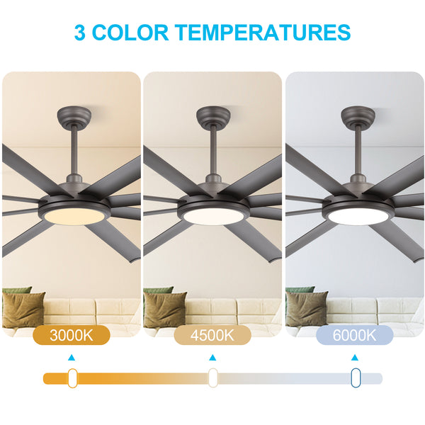 SkySpan | 72" Aluminum Blades Ceiling Fan with Light