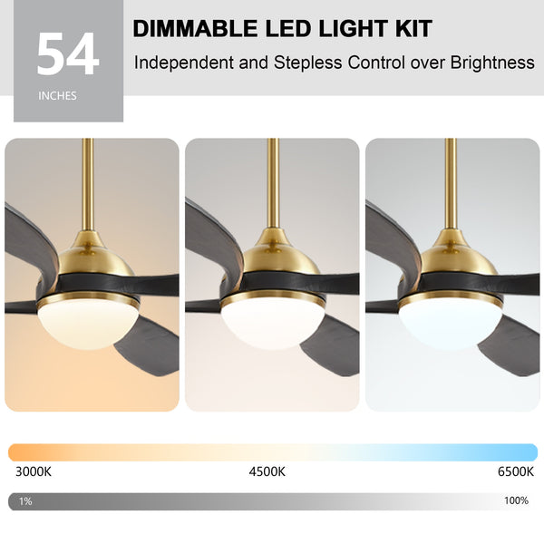 Velora | 54" Smart Ceiling Fan with Light