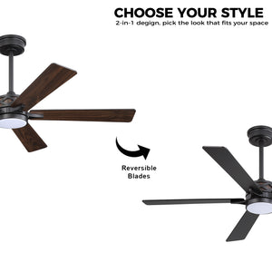VentiLux | 52’’ Smart ABS Blades Ceiling Fan With Light
