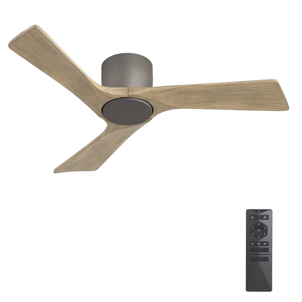 SkyLume | 42" Flush Mount Wood 3 Blades Ceiling Fan