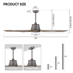 AeroWave | 60" Smart Ceiling Fan with Light