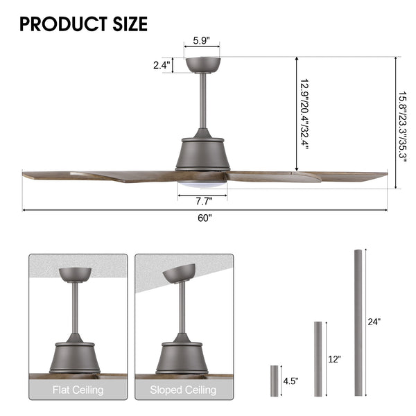 AeroWave | 60" Smart Ceiling Fan with Light
