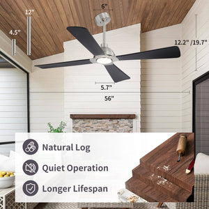 ZenAir | 54" Wood Blades Ceiling Fan with Light