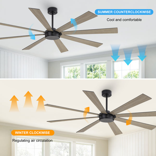 Wallisgo | 72" Wood Blades Ceiling Fan