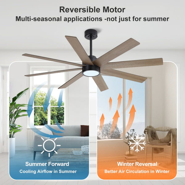 AeroFlow | 60" Wood Blades Ceiling Fan with Light