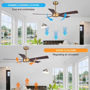 LumiWood | 54" Wood Blades Ceiling Fan