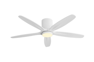 Auralis | 54" Flush Mount Wood 5 Blades Ceiling Fan with Light