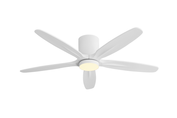 Auralis | 54" Flush Mount Wood 5 Blades Ceiling Fan with Light