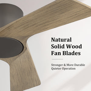 SkyLume | 36" Flush Mount Wood 3 Blades Ceiling Fan