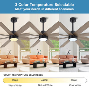 AeroFlow | 60" Wood Blades Ceiling Fan with Light