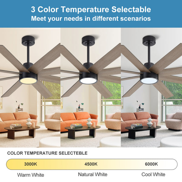 AeroFlow | 60" Wood Blades Ceiling Fan with Light