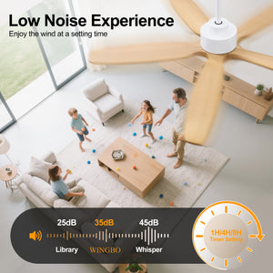 AirVora| 54" Wood Blades Ceiling Fan with Light