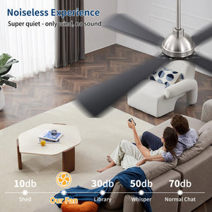 ZenAir | 54" Wood Blades Ceiling Fan with Light