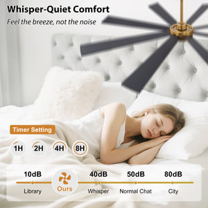 Wallisgo | 60" Wood Blades Ceiling Fan